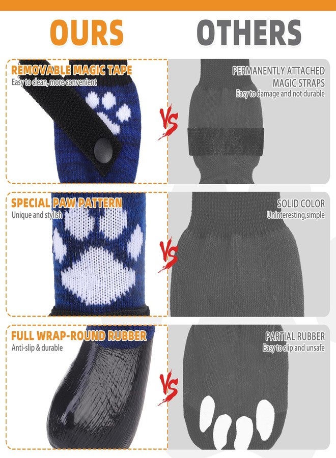 KOOLTAIL Non Slip Dog Socks to Prevent Licking Paws for Hardwood Floors, Dog Boots Shoes for Hot/Cold Pavement with Grippers Traction Control, Waterproof Paw Protector for Small Medium Large Dogs M - Image 4